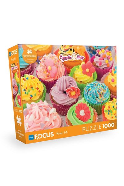 Blue Focus 1000 Piece Puzzle - Cupcake Shop Themed