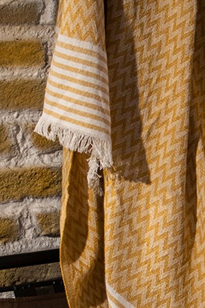 dafne moda غطاء أريكة طبيعي/شال أريكة الخردل