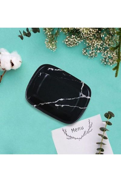 Keramika 2-Piece Boat Plate 13 Cm Matte Black Marble