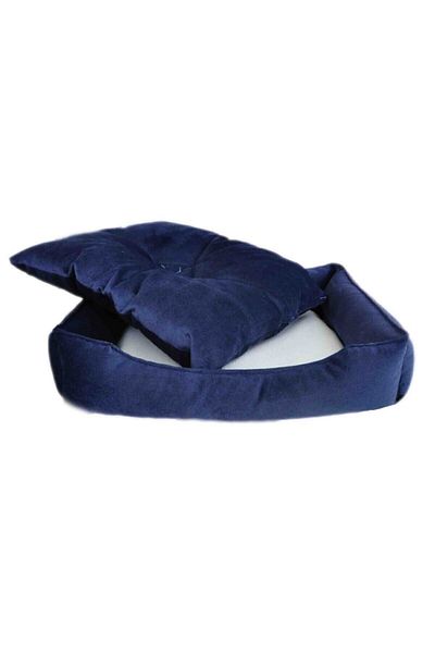 Mavi Vitrin Elite Washable Ultra Soft Medium Medium Breed Pet Dog Bed Navy Blue Color 70x50 Cm