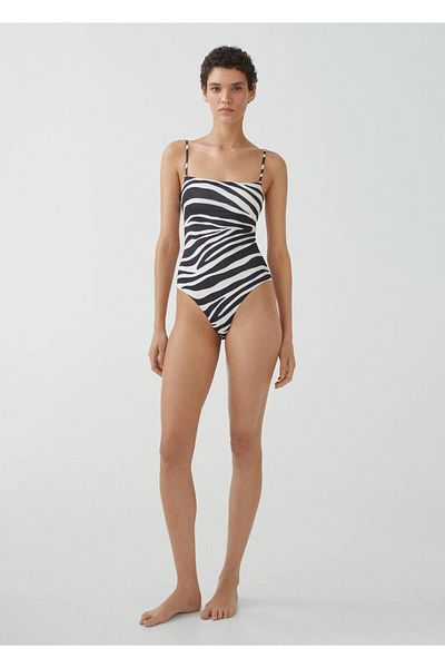 MANGO Woman Badeanzug mit Leopardenmuster