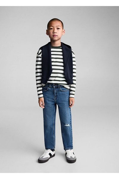 MANGO Kids Tată Jean cu rupturi decorative