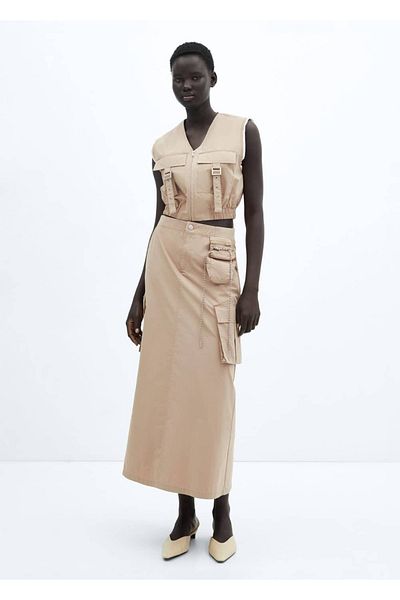 MANGO Woman Γιλέκο με τσέπες φορτίου