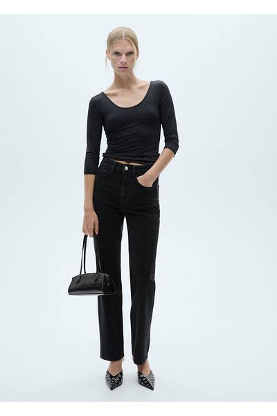 MANGO Woman Three Quarter Sleeve T-Shirt