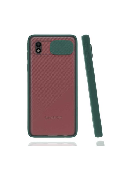 EGSTECH حافظة هاتف Galaxy A01 Core قابلة للانزلاق، حماية للكاميرا، حواف ملونة
