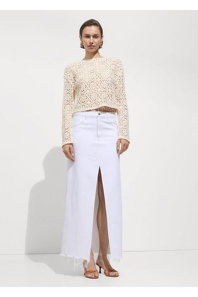 MANGO Woman Pullover mit Häkelblüten