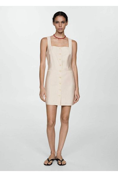 MANGO Woman Striped Bow Dress