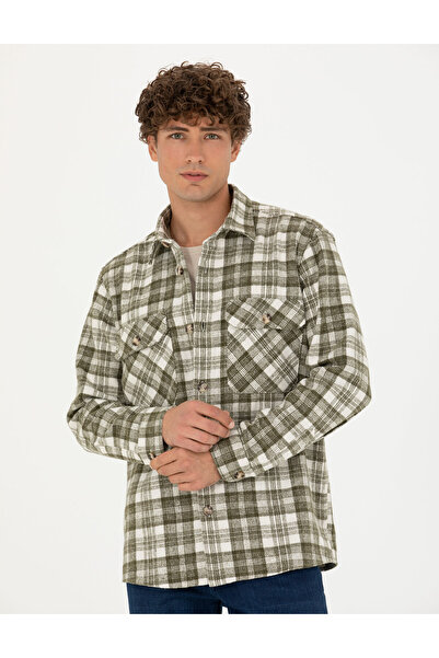 Pierre Cardin Haki Oduncu Oversize Gömlek 50274651-VR027