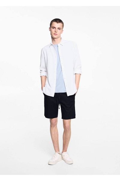Mango Teen Λινό πουκάμισο κανονικής κοπής