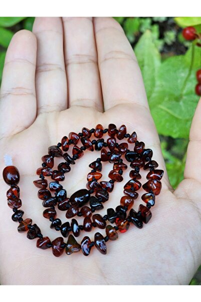 Kehribar Sarayı قلادة قطرة العنبر بلون الكرز للأطفال 40 سم