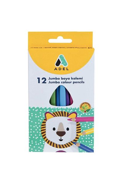 Adel 9510 Jumbo Hexa Dry Paint Pen Full Size Cardboard Box 12 Colors