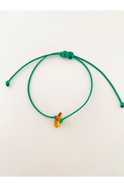 Kehribar Sarayı سوار من حجر العنبر الطبيعي مع سلسلة خضراء قابلة للتعديل