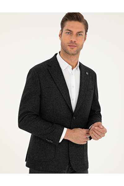 Pierre Cardin Antrasit Yün Karışımlı Slim Fit Ceket 50291937-VR006