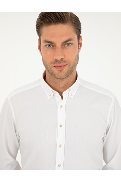 Pierre Cardin Beyaz Slim Fit Uzun Kollu Gömlek 50292079-VR013