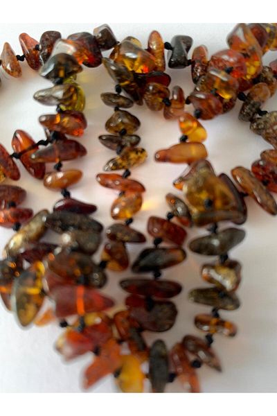 Kehribar Sarayı Adult Amber Fossil Bracelet with Migraine Stones 19 cm