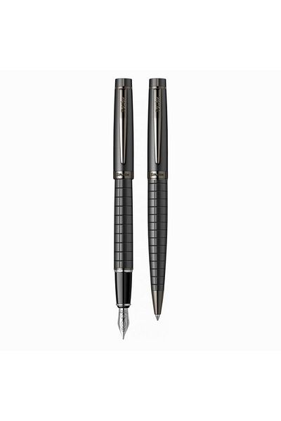 Scrikss T000sahh3857a 38 Matte Black Fountain and Ballpoint Pen Set