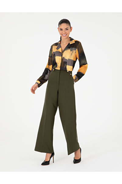 Pierre Cardin Haki Palazzo Kumaş Pantolon 50296528-VR027