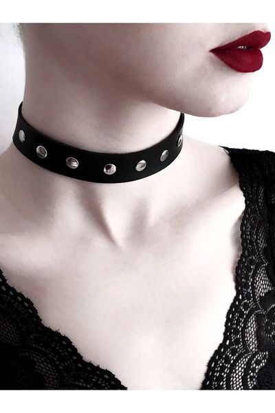 DarkellaStore Vintage Gothic Punk Stapled Neck Collar Choker