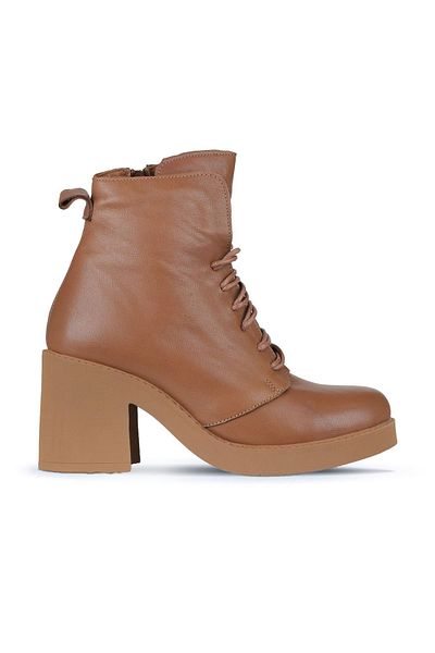 Bueno Shoes Ταν Δερμάτινα Γυναικεία Παπούτσια με τακούνι - 01wz7107