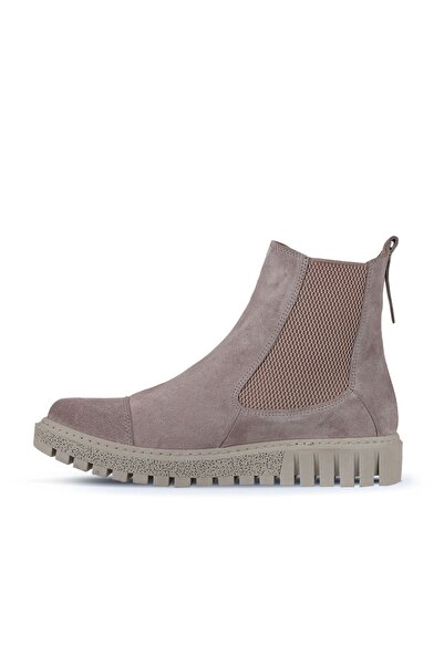 Bueno Shoes Vizon Süet Kadın Düz Bot 01wz5202