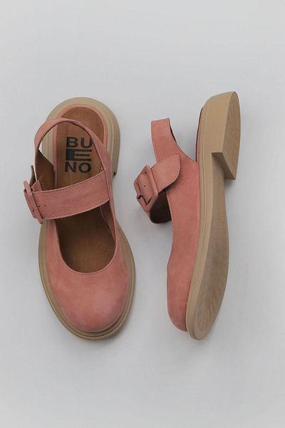 Bueno Shoes Růžové dámské ploché sandály Nubuk 01wy8702