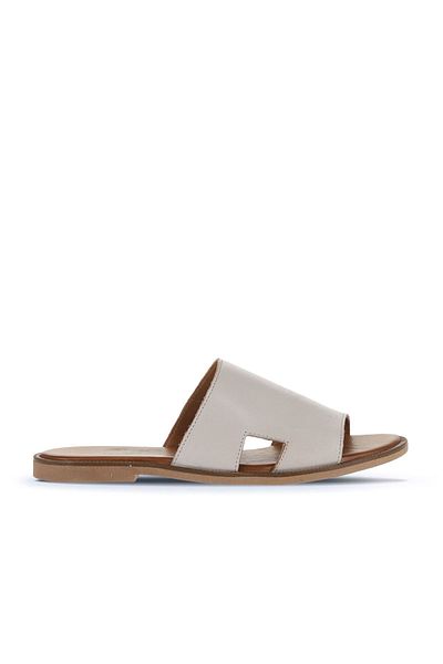 Bueno Shoes 01wa5705 Μοντέλο Γκρι Δερμάτινες Γυναικείες Επίπεδες Παντόφλες