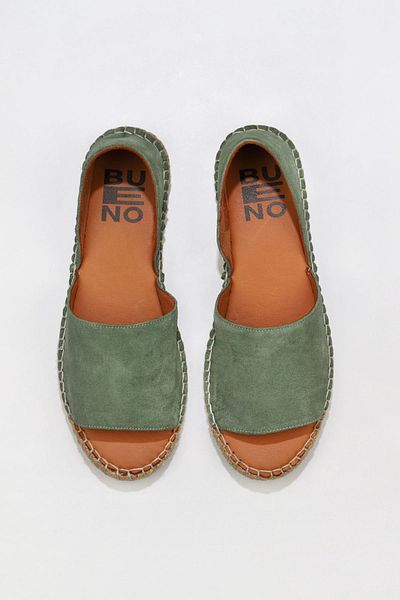 Bueno Shoes Γυναικεία Εσπαντρίγια Green Suede - 01wq2413