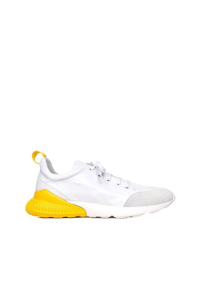 Bueno Shoes Ανδρικά Αθλητικά Παπούτσια Λευκό Κίτρινο - Δερμάτινο, 01mq5500