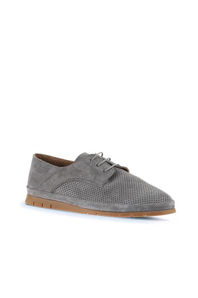Bueno Shoes Ανδρικά γκρι σουέντ Flat παπούτσια - 07m0963