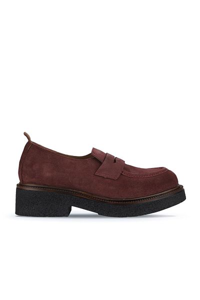 Bueno Shoes Дамски мокасини от велур в червено бордо - модел 01wz4302