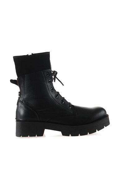 Bueno Shoes Дамски кожени боти на висок ток, черни - 01wt2503
