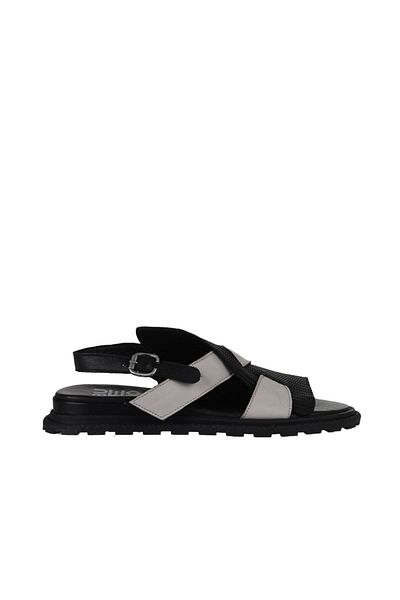 Bueno Shoes Sandale de damă din piele negru gri - 01wy5401