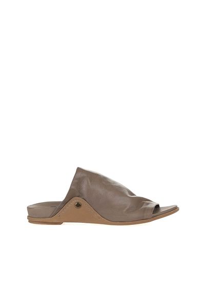 Bueno Shoes Papuci de damă din piele gri - Design plat 01wu7602