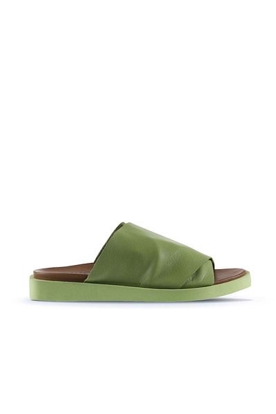 Bueno Shoes Papuci de damă din piele verde - Design simplu 01wq9100