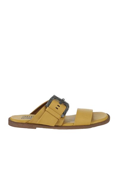 Bueno Shoes Papuci plati din piele galbena pentru femei - 01wy2001