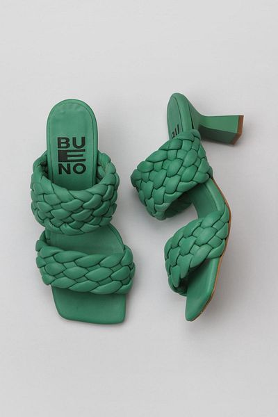 Bueno Shoes Σκούρο πράσινο δερμάτινο γυναικείο τακούνι - 01wy6804