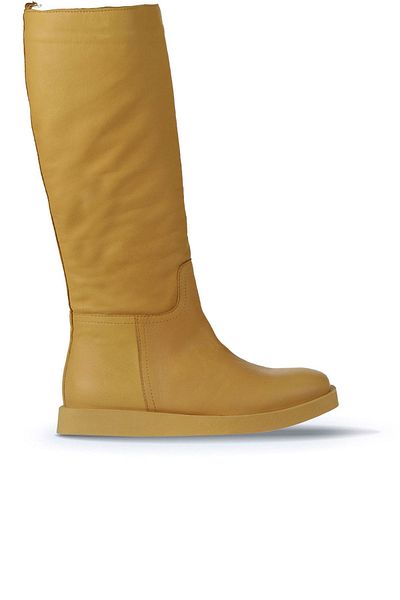 Bueno Shoes Cizme de damă din piele galbenă - plate 01wv9705