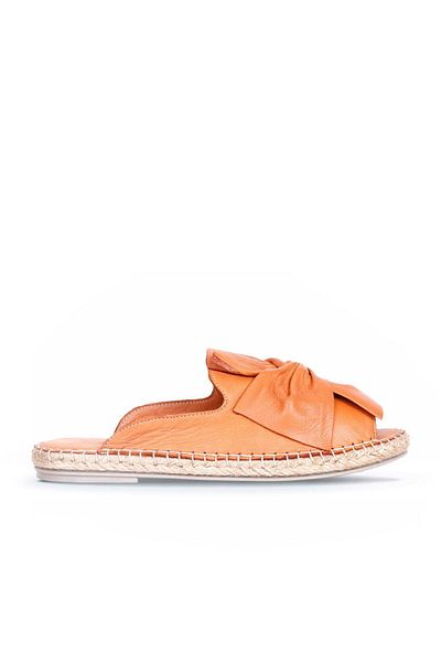 Bueno Shoes Ταν Δερμάτινες Γυναικείες Παντόφλες Espadrille 01wn1632