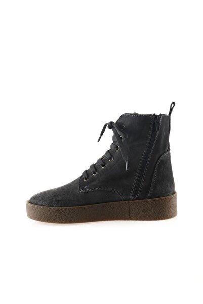 Bueno Shoes Gri Koyu Süet Kadın Düz Bot 01wt3001