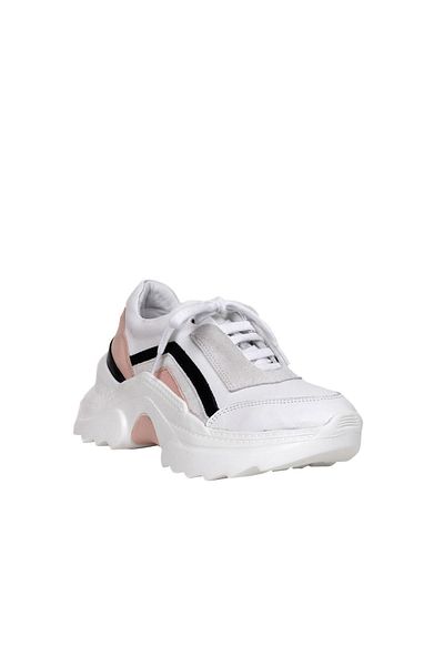 BUENO Pantofi sport de damă din piele de nurcă - Tocuri cu pană 01wq10104