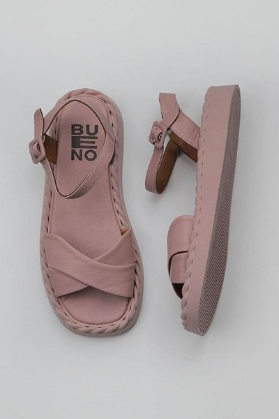 Bueno Shoes Sandale de damă din piele Dusty Rose - 01wy9102