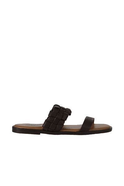 Bueno Shoes 01wy2006 Модел Кафяви Кожени Дамски Плоски Чехли