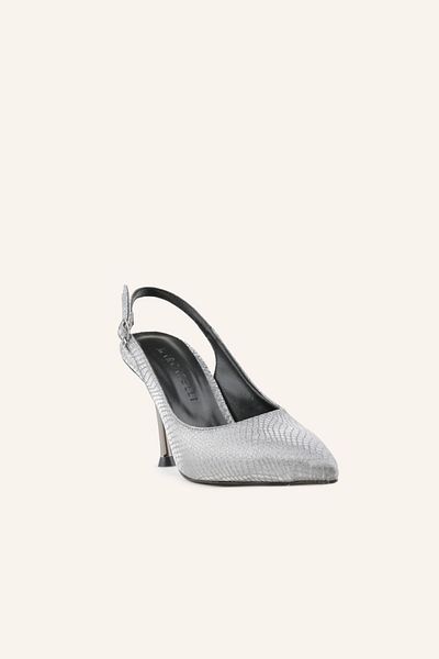 MARCATELLI Pantofi cu toc cu imprimeu platină