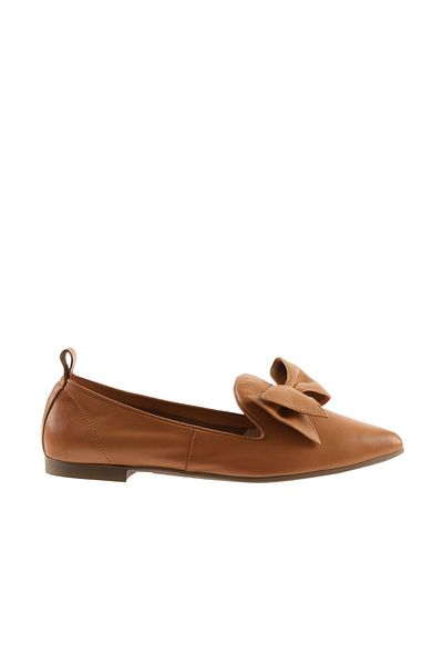 Bueno Shoes Balerini plate damă din piele maronie - 01wr3117
