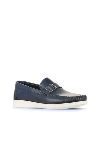 Bueno Shoes Мъжки мокасини - тъмносини кожени, модел 21ma122