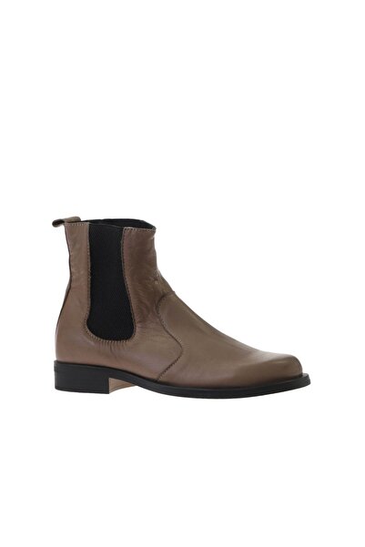 Bueno Shoes Gri Deri Kadın Düz Bot 01wv8601