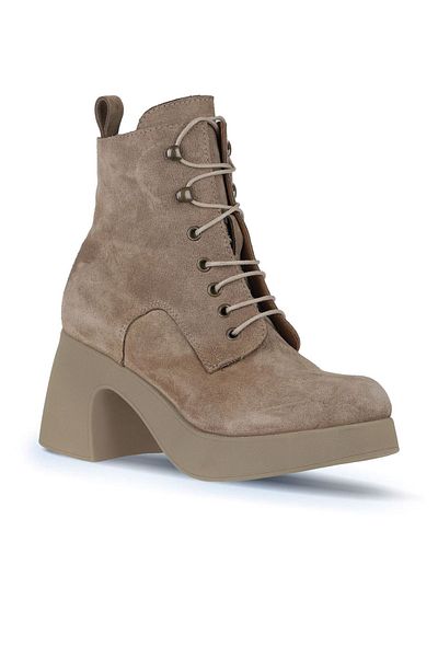 Bueno Shoes 01wz7001 Μοντέλο Mink Suede Γυναικείες μπότες με τακούνι
