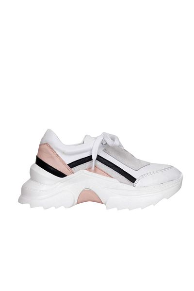 BUENO Pantofi sport de damă din piele de nurcă - Tocuri cu pană 01wq10104