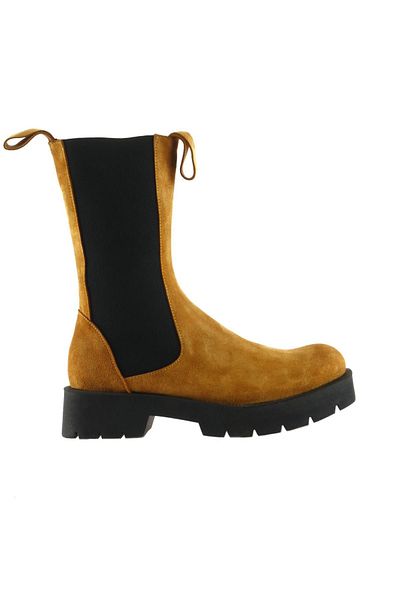 Bueno Shoes 01wt2508 Μοντέλο Γυναικείες μπότες με τακούνι κίτρινο σουέντ
