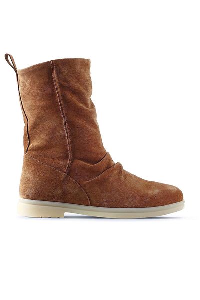 Bueno Shoes Tan Suede Γυναικείες Μπότες - Flat Cut 01wt3305